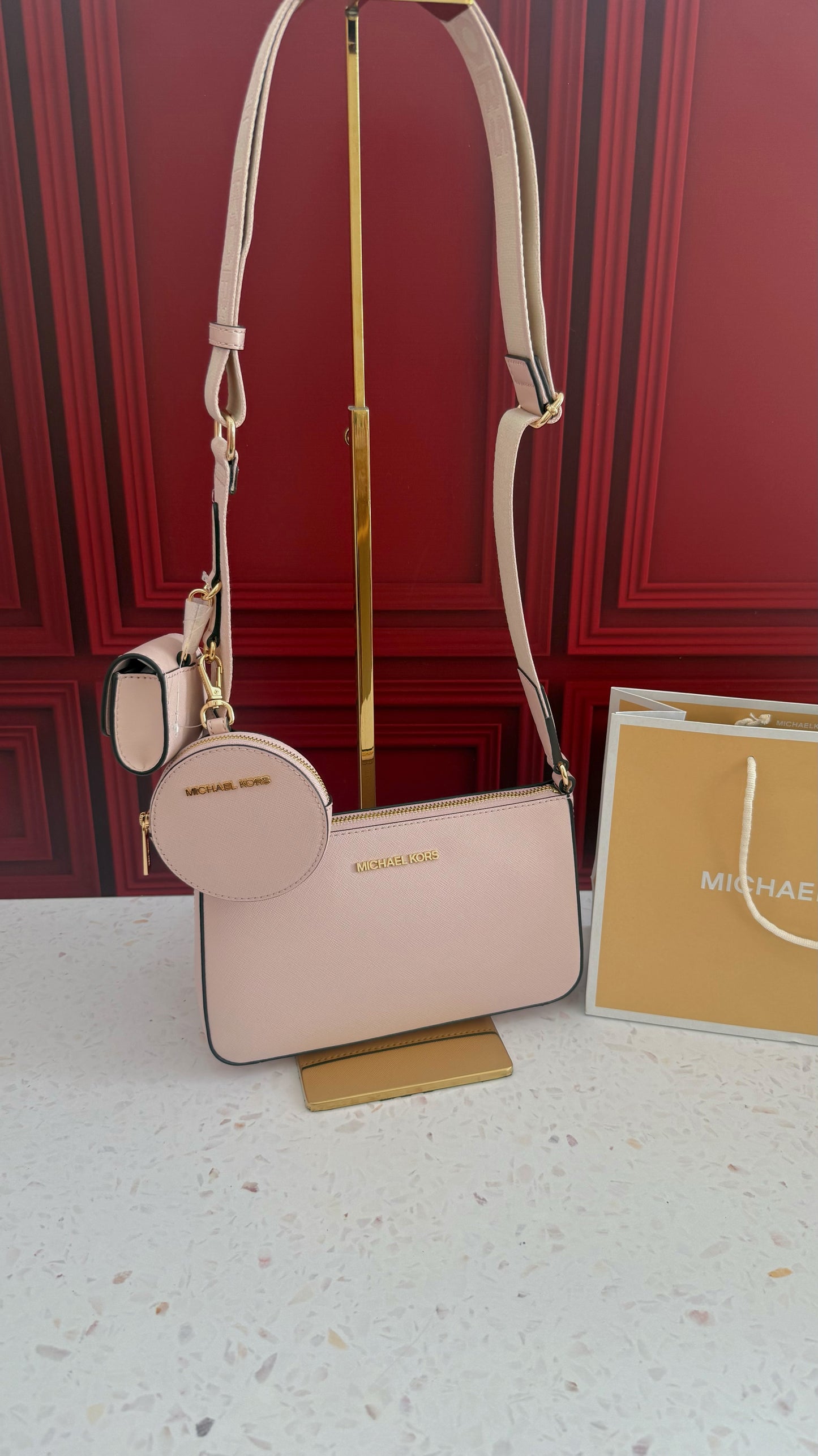 Jet Set Saffiano Leather Crossbody Bag with Case for Apple AirPods Pro